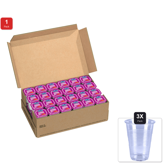 1 Pack | Ocean Spray 100% Juice Raspberry Watermelon Juice Blend Drink, 4 Fl Oz Cup, 48 Count & 3x Disposable Cup