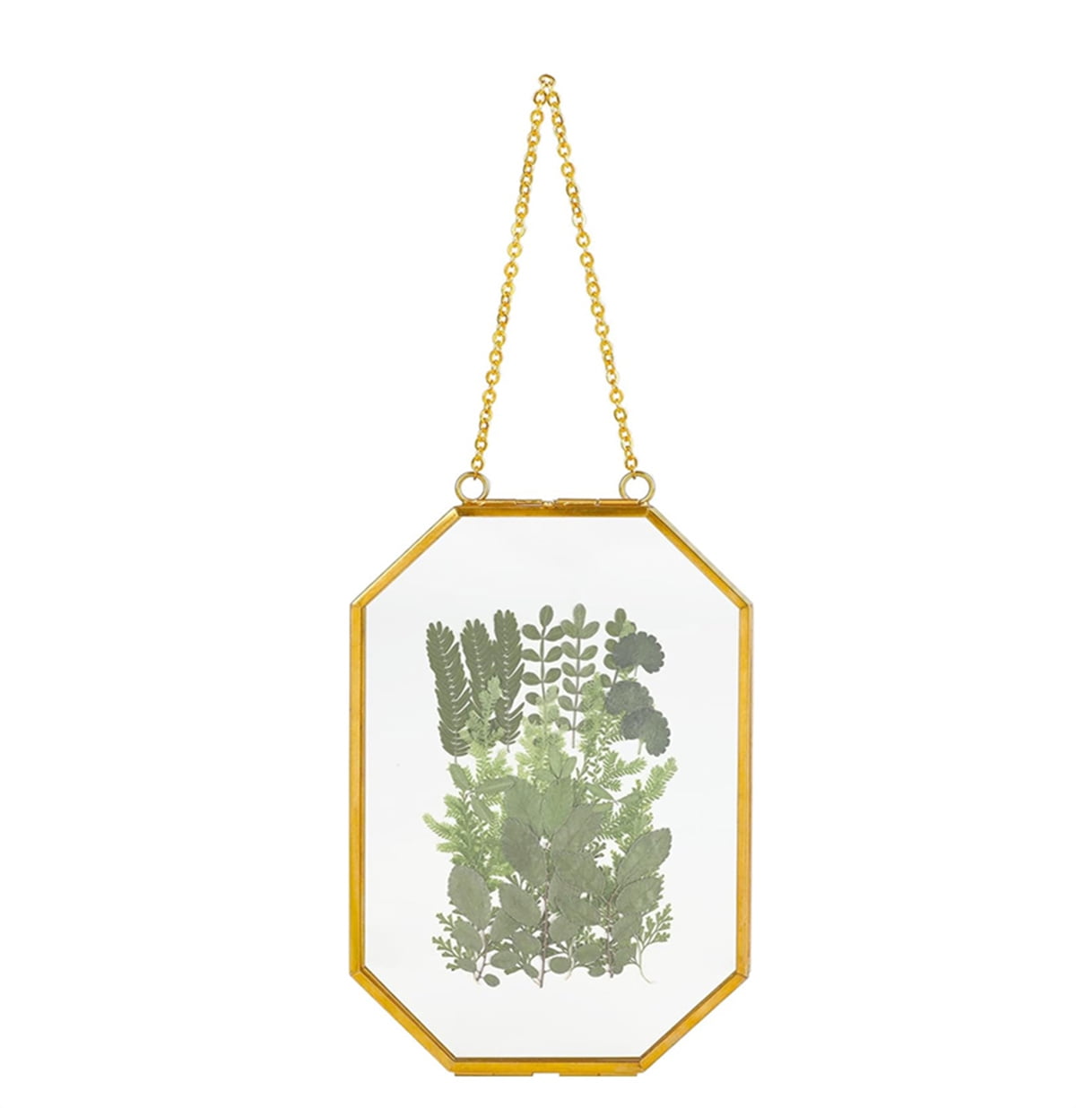 Geometric Hexagonal Glass Display Frame - Hanging Copper & Glass Specimen Holder For Dried Flowers - View #10