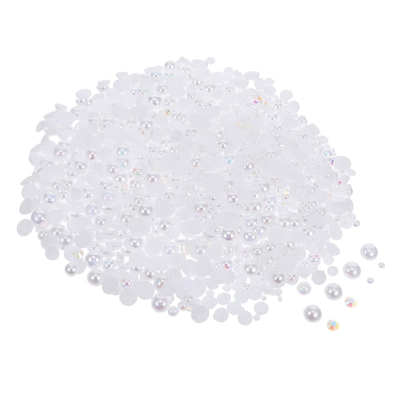 1 Pack Resin Half Round Faux Rhinestones for Crafting, Flatback for Shoes, Clothes, Nail Art, Phone Case Decoration