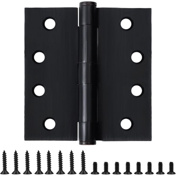 1 Pack Oil Rubbed Bronze 4.5 x 4 Inch Heavy Duty Commercial Door Hinges Square Security Door Hinges Industrial Grade Door Hardware Full Mortise Interior/Exterior Hinge for Doors Residential Office