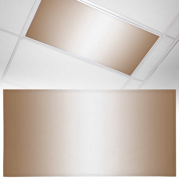 1 Pack Ombre Fluorescent Light Covers for Ceiling Lights Brown and White Gradient Magnetic Ceiling Light Covers Overhead Light Filters for Office Classroom Home