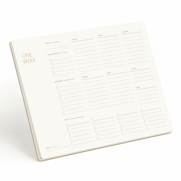 1 Pack One Week Undated A4 Weekly Desk Planner Pad with 52 Sheets
