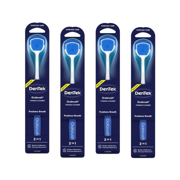 1 Pack Orabrush Tongue Cleaner Scraper (Pack of 4)