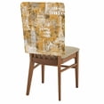 thumbnail image 1 of 1 Pack Orange City Chair Back Covers Retro Modern Abstract Orange Architecture Stretchable Removable Chair Slipcovers Washable Seat Covers for Dining Room Kitchen Restaurant 19 x 18 Inch, 1 of 9