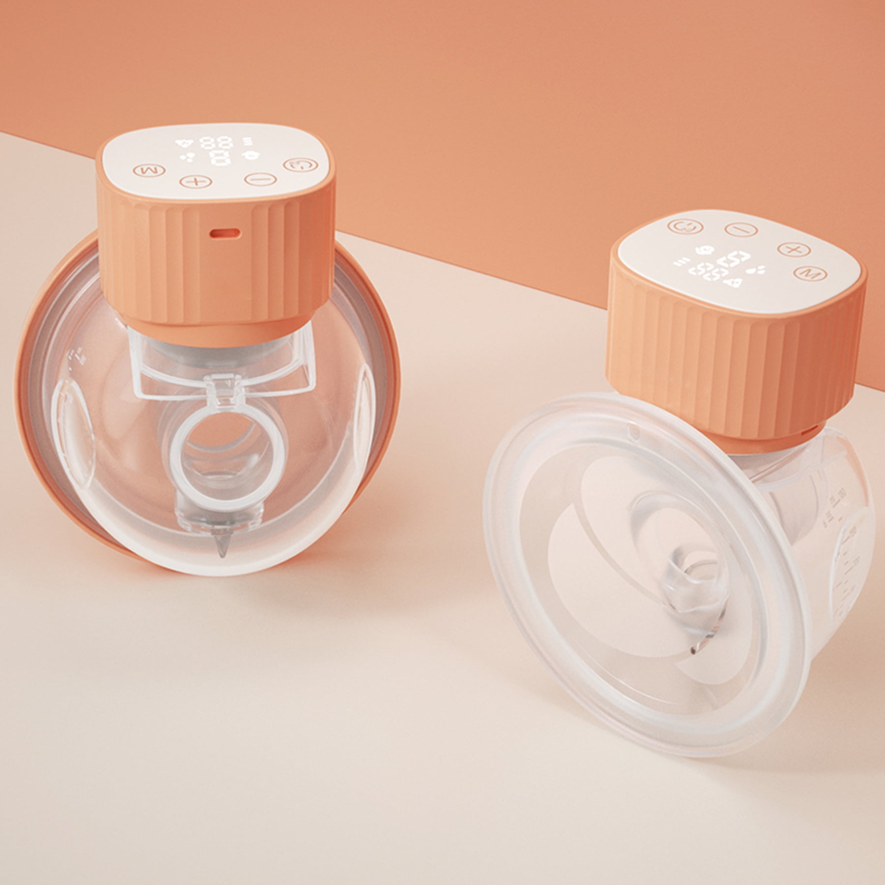 1 Pack Orange Electric Wearable Breast Pump for Postpartum