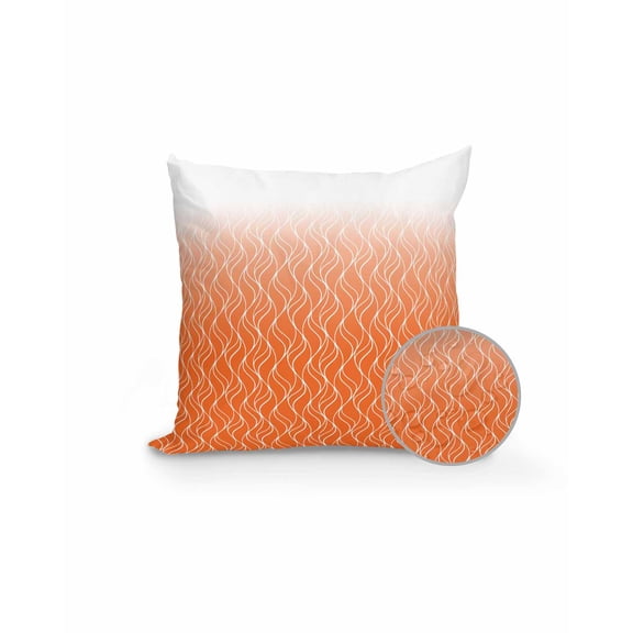 1 Pack Outdoor Pillows Waterproof, Modern Orange Indoor/Outdoor Throw Pillows with Inserts, Abstract Ombre Geometric Morocco Decorative Pillow for Patio Furniture Chairs Couch