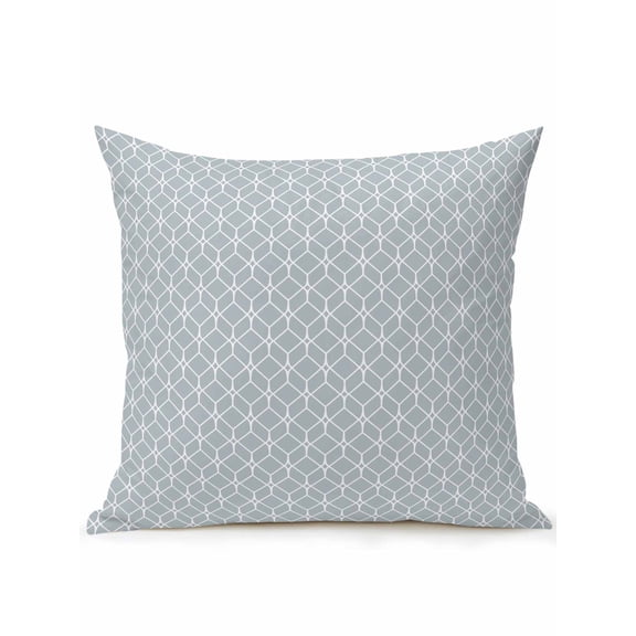 1 Pack Outdoor Throw Pillow, Blue Grey Geometric Waterproof Pillow with Insert Included, Modern Abstract Blocks Lines Decorative Accent Cushion Sofa Pillows for Patio Porch, 16 x 16 In
