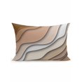 thumbnail image 1 of 1 Pack Outdoor Throw Pillow, Brown Ombre Waterproof Pillow with Insert Included, Modern Geometric Abstract Aesthetic Cream Decorative Accent Cushion Lumbar Pillows for Patio Porch, 12 x 20 In, 1 of 8