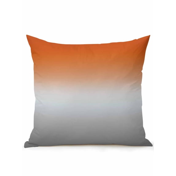 1 Pack Outdoor Throw Pillow, Burnt Orange Gray Ombre Waterproof Pillow with Insert Included, Modern Gradient Abstract Art Decorative Accent Cushion Sofa Pillows for Patio Porch, 18 x 18 In
