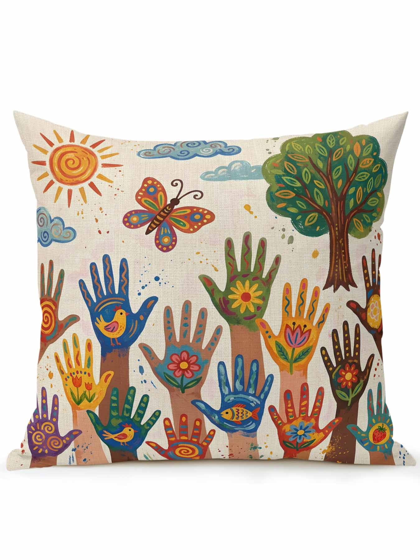 1 Pack Outdoor Throw Pillow, Children's Day Waterproof Pillow with ...