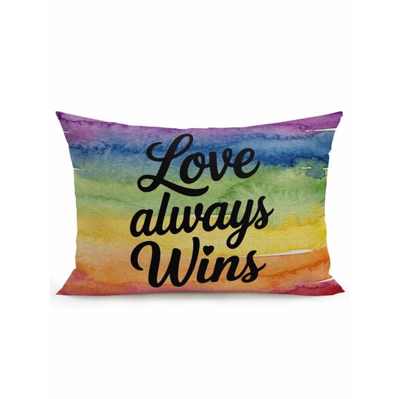 1 Pack Outdoor Throw Pillow, Colorful Striped Waterproof Pillow with Insert Included, Modern Abstract Rainbows Stripes Decorative Accent Cushion Lumbar Pillows for Patio Porch, 12 x 20 In