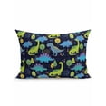 thumbnail image 1 of 1 Pack Outdoor Throw Pillow, Green Blue Dinosaur Waterproof Pillow with Insert Included, Graffiti Trees Animals Modern Art Decorative Accent Cushion Lumbar Pillows for Patio Porch, 12 x 20 In, 1 of 8