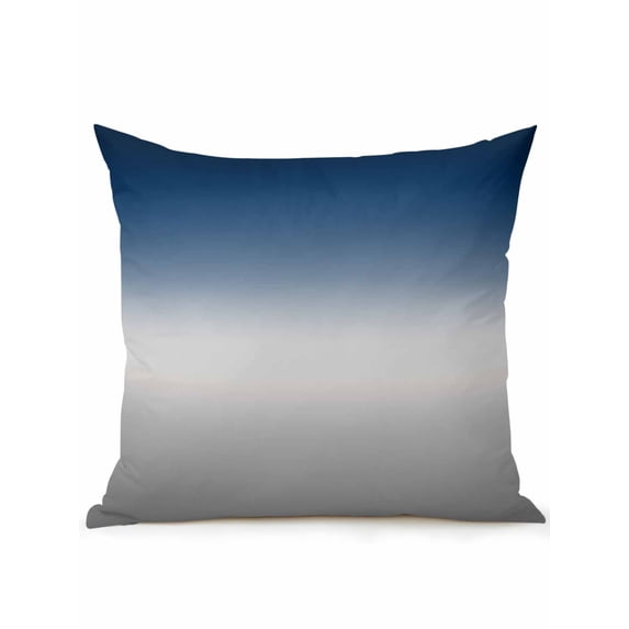 1 Pack Outdoor Throw Pillow, Navy Blue Gray Ombre Waterproof Pillow with Insert Included, Modern Gradient Abstract Art Decorative Accent Cushion Sofa Pillows for Patio Porch, 18 x 18 In
