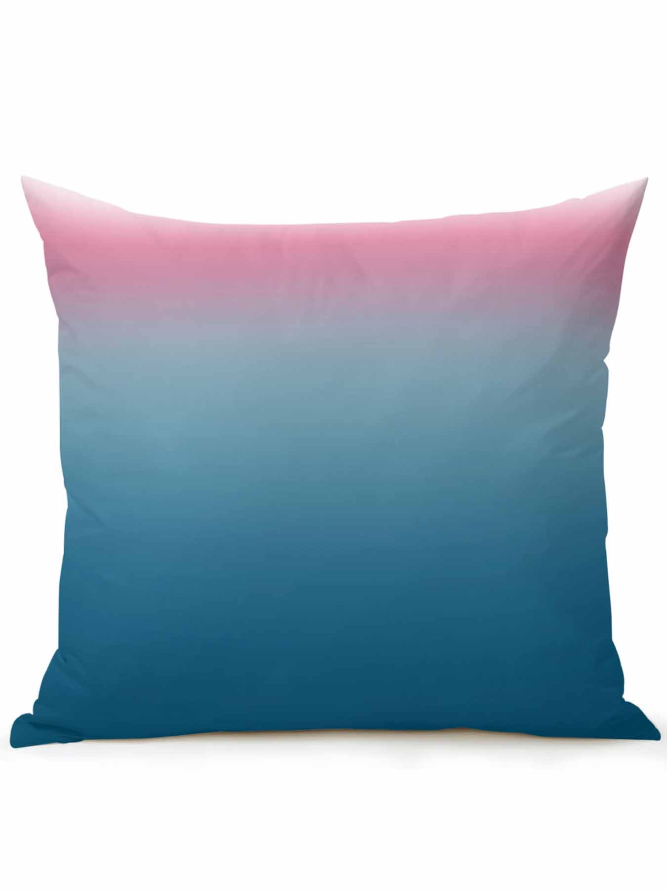 1 Pack Outdoor Throw Pillow, Pink Blue Ombre Waterproof Pillow with Insert Included, Modern Abstract Art Aesthetics Decorative Accent Cushion Sofa Pillows for Patio Porch, 16 x 16 In