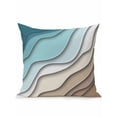 thumbnail image 1 of 1 Pack Outdoor Throw Pillow, Teal Blue Ombre Cream Waterproof Pillow with Insert Included, Modern Geometric Brown Aesthetic Decorative Accent Cushion Sofa Pillows for Patio Porch, 16 x 16 In, 1 of 8