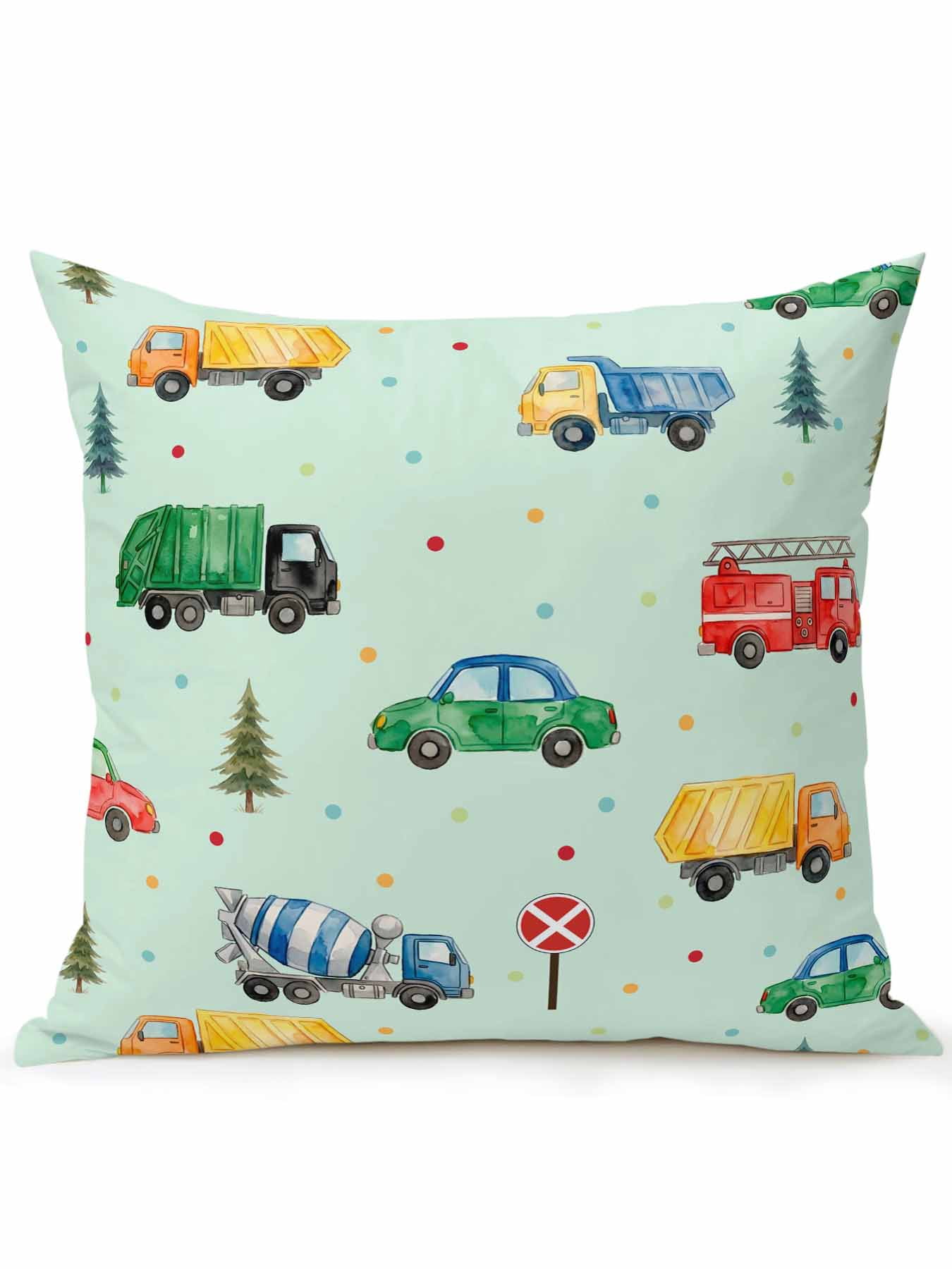 1 Pack Outdoor Throw Pillow, Teal Cartoon Truck Waterproof Pillow with ...