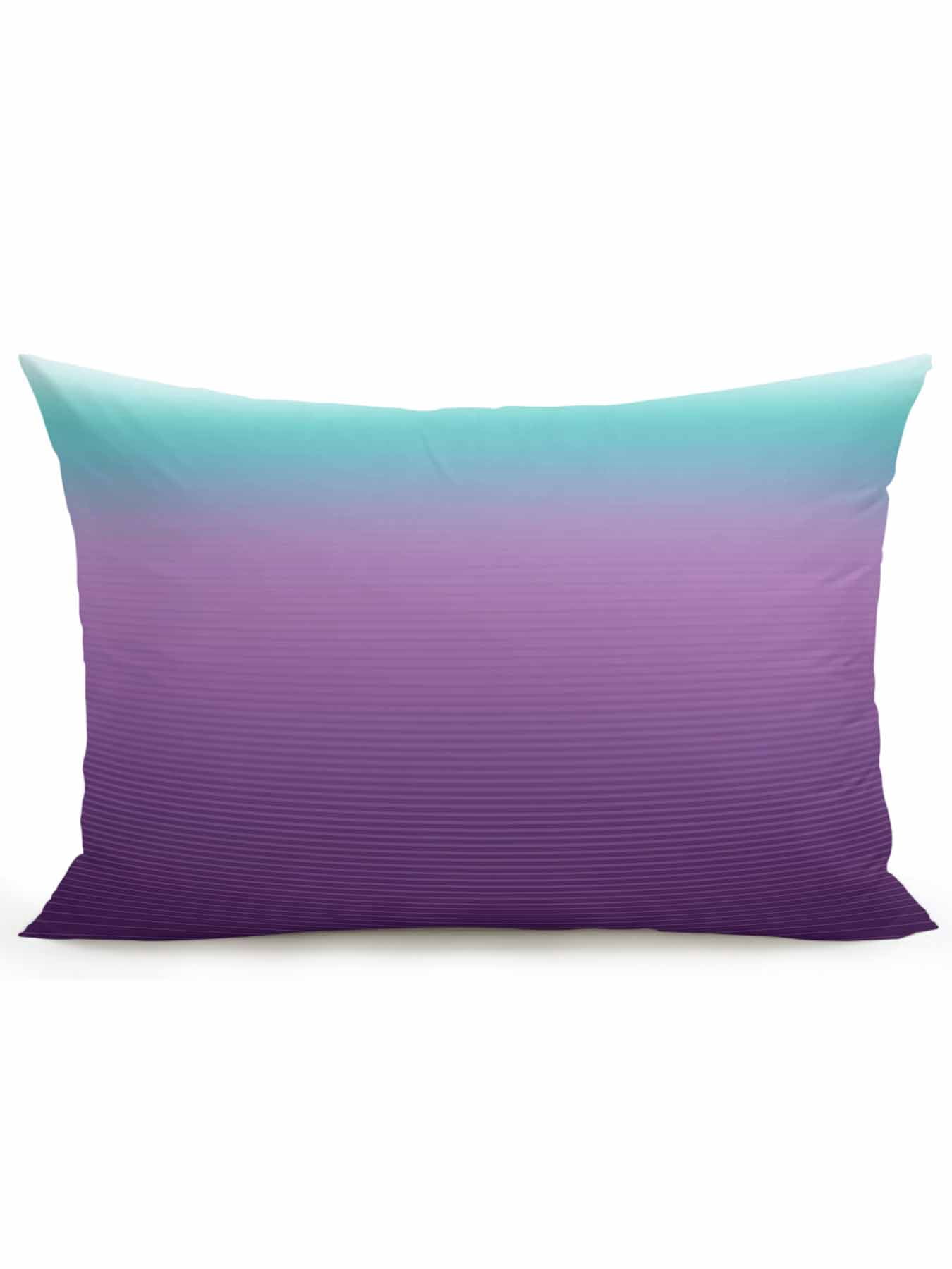 1 Pack Outdoor Throw Pillow, Teal Purple Ombre Waterproof Pillow with Insert Included, Modern Geometric Striped Abstract Art Decorative Accent Cushion Lumbar Pillows for Patio Porch, 12 x 20 In