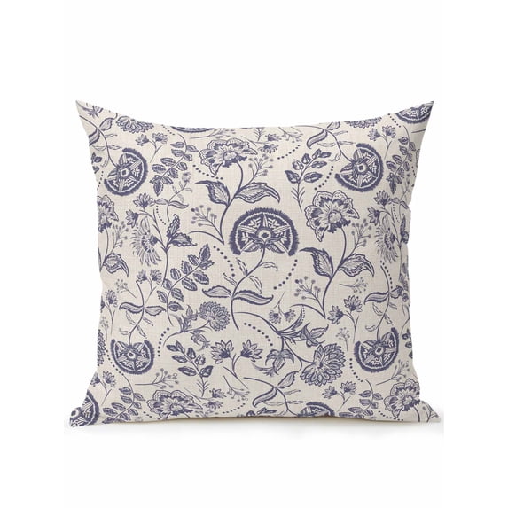 1 Pack Outdoor Throw Pillow, Vintage Spring Floral Waterproof Pillow with Insert Included, Farmhouse Botanical Decorative Accent Cushion Sofa Pillows for Patio Porch, 16 x 16 In