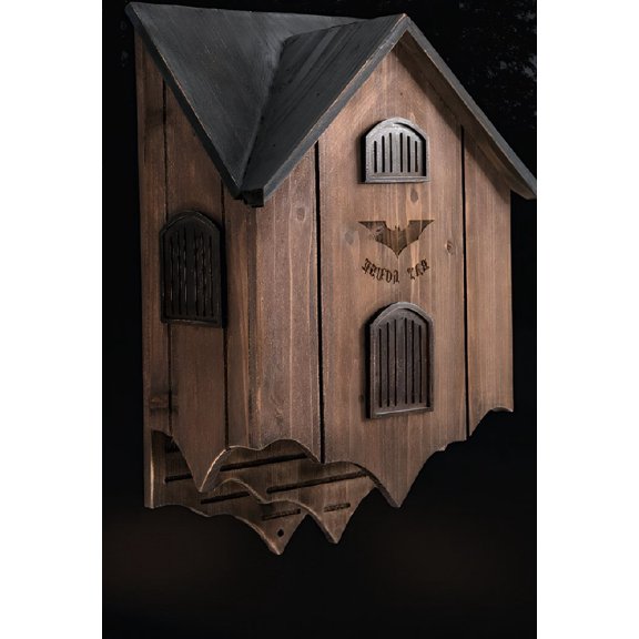 1 Pack Outdoor Wooden Bat Box for Tree, Double Chamber Bat House, Ventilation Design, Weather-Resistant, Brown