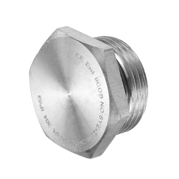 1-Pack Outer Hex Head Thread Pipe Plug Fitting, 3/4 NPT Male 304 Stainless Steel Solid Thread Bung Plug with Sealing Ring