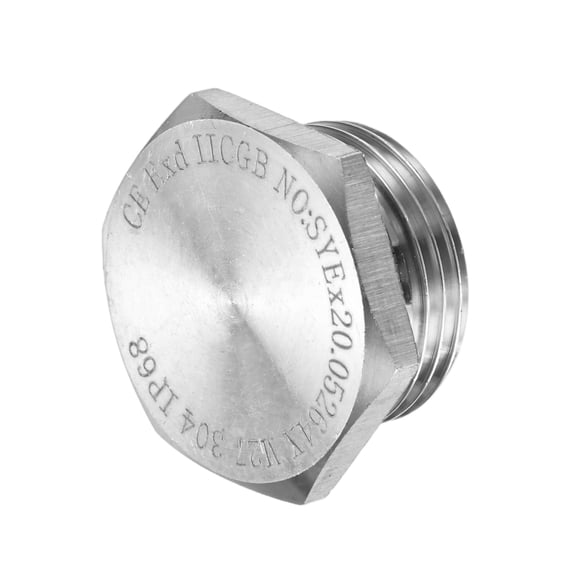 1-Pack Outer Hex Head Thread Pipe Plug Fitting, M27x2mm Male 304 Stainless Steel Solid Thread Bung Plug with Sealing Ring