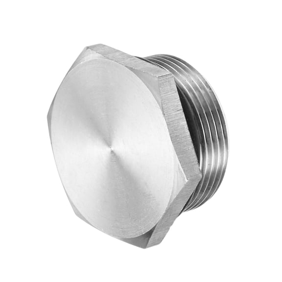 1-Pack Outer Hex Head Thread Pipe Plug Fitting, M30x1.5mm Male 304 Stainless Steel Solid Thread Bung Plug with Sealing Ring