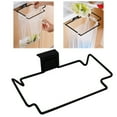 thumbnail image 1 of 1 Pack Over-the-Cabinet Trash Bag Holder, Stainless Steel Hanging Garbage Bag Rack, Kitchen Door and Cupboard Organizer for Waste Bags (Black), 1 of 9