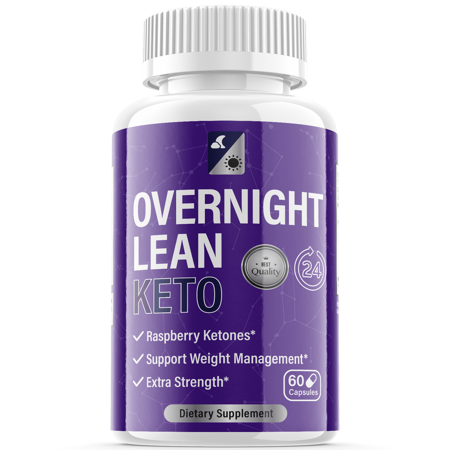 (1 Pack) Overnight Lean Keto - Keto Weight Loss Formula - Energy & Focus Boosting Dietary Supplements for Weight Management & Metabolism - Advanced Fat Burn Raspberry Ketones Pills - 60 Capsules