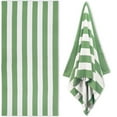 thumbnail image 1 of 1 Pack Oversized Cotton Beach Towel Pool Towel, 70" x 35" Extra Large Stripe Cotton Beach Blanket for Adults Bath Supplies, Quick Drying Towel Swimming Towel, Travel Lightweight Sandproof(Green), 1 of 8