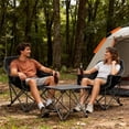 thumbnail image 1 of 1 Pack Oversized Padded Camping Chair Heavy Duty Quad Fold Arm Chair Portable for Outdoor - Support 450LBS, Black, 1 of 6
