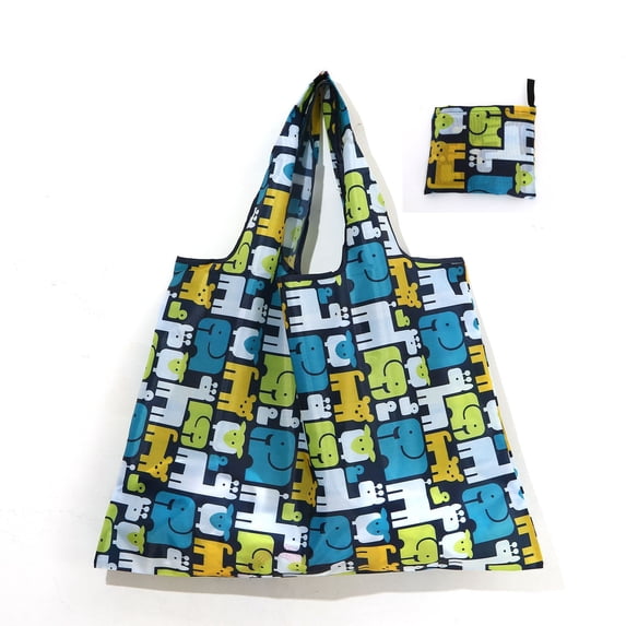 1 Pack Oxford Cloth Folding Shopping Bag Thickened 210D Large Portable Storage Bag Large Capacity Supermarket Shopping Bag for Student Girls Use Daily Casual