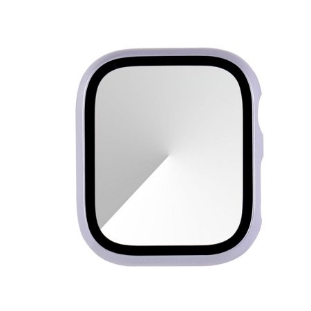 1 Pack PC Case with Tempered Glass Screen Protector Compatible with Apple Watch Series 3 Series 2 42mm, HD Overall Shockproof Protective Cover for iWatch orginal light purple
