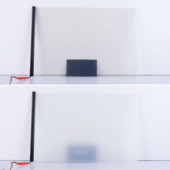 1 Pack PDLC Switchable Film Sample, 8x12in Electric Privacy Glass Film, Clear Off Opaque, for Window Glass Door Partition