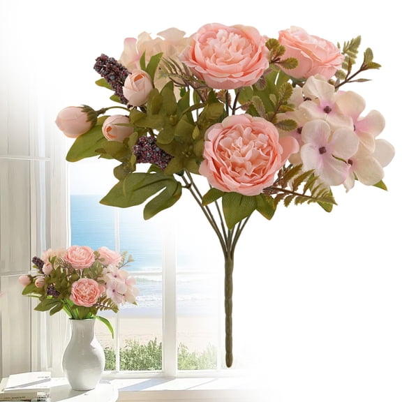 1 Pack Peonies Artificial Flowers, Burgundy Artificial Peonies, Silk Peonies Flowers Fake Peonies Artificial Flowers Peonies Bouquet for Halloween Centerpiece Table Wedding Home Decor(7 Peony)