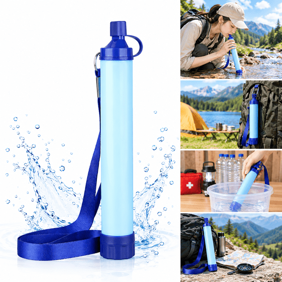 1 Pack Personal Water Filter Straw,Emergency water straw,Portable Outdoor Emergency Survival Gear for Hiking, Camping, Travel, Hunting & Fishing