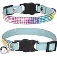 thumbnail image 1 of 1 Pack Pet Collar, Rhinestone Cat Collar with Bell Breakaway Adjustable Safety Buckle for Cat Kitten Dog, 1 of 5