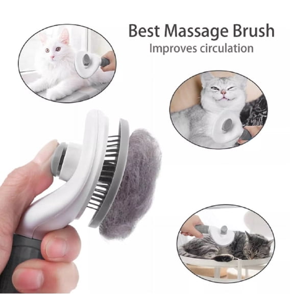 Self Cleaning Pet Grooming Brush, Slicker Brush with One Click Hair Removal for Cats and Dogs, TIKA