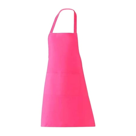 1 Pack Pink Apron for Women Adult Girls Ladies with Pockets - Bib Aprons Kitchen Aprons Bulk for Cooking Painting BBQ Grilling Baking