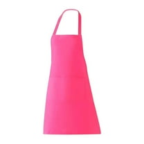 1 Pack Pink Apron for Women Adult Girls Ladies with Pockets - Bib Aprons Kitchen Aprons Bulk for Cooking Painting BBQ Grilling Baking