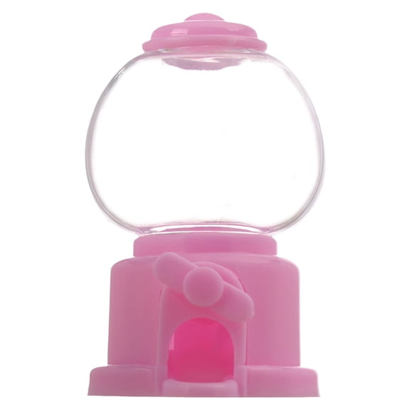1 Pack Pink Mini Gumball Machine for Kids, Plastic Bubble Gum Dispenser for Birthday Party Favors, Candy Toys, and Small Treats