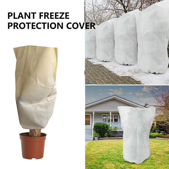1-Pack Plant Covers Freeze Protection 31.4inch,Frost Cloth Plants Jacket Drawstring Tree Cover for Outdoor Plants,Shrub Potted Plants Winter