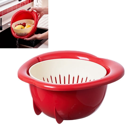 1-Pack Plastic Colanders Set,Kitchen Strainer Basket with Drain Holes, Fruits, Pasta, Rice, Dishwasher Safe