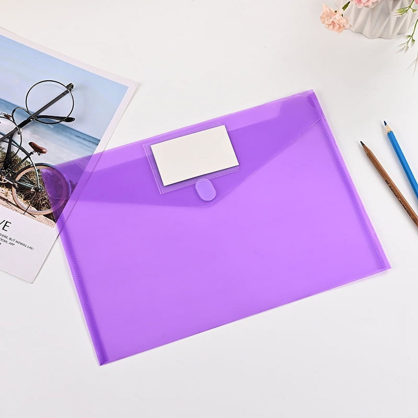 1 Pack Plastic Envelopes Poly Envelopes, Clear Document Folders Plastic