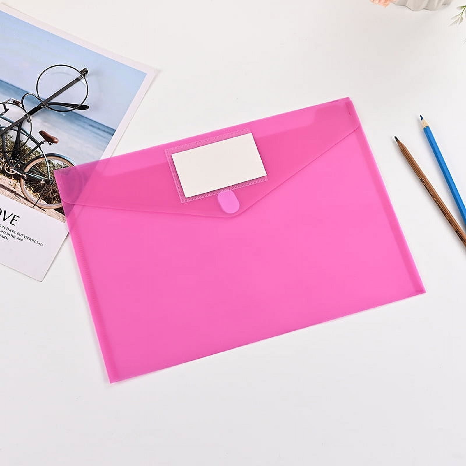 1 Pack Plastic Envelopes Poly Envelopes, Clear Document Folders Plastic