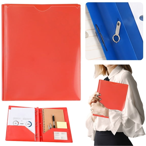 1 Pack Plastic Folders with Pockets and Prongs, Letter Size, 2 Pockets Folders with 3 Prongs, File Folder with Clear Front Pocket and Card Slot for School Office and Business, Classroom Supplies