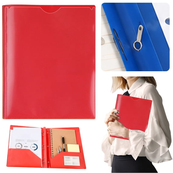 1 Pack Plastic Folders with Pockets and Prongs, Letter Size, 2 Pockets Folders with 3 Prongs, File Folder with Clear Front Pocket and Card Slot for School Office and Business, Classroom Supplies