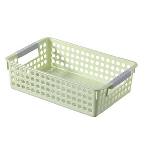 1 Pack Plastic Storage Basket with Handles, Rectangular Storage Bins, Narrow Organizer Box for Organizing, Kitchen, Home, Office, Bathroom, 10"x6"x2.8"