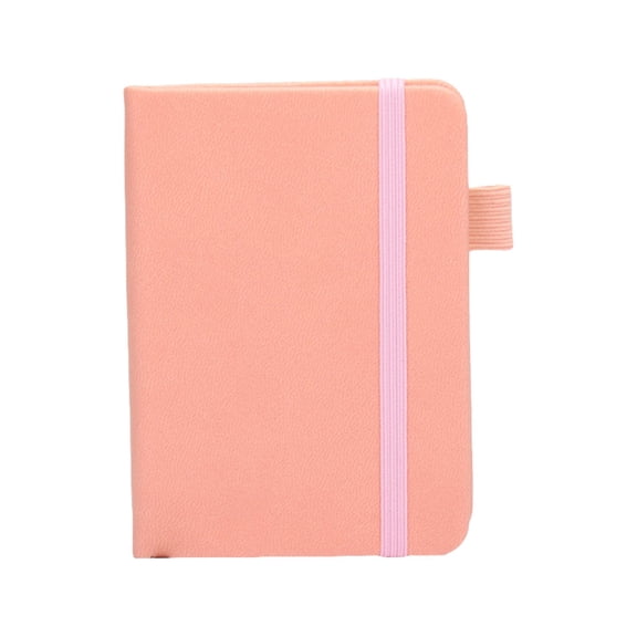 1 Pack Pocket Small Notebook Journal, Mini Memo Notepad Hardcover College Ruled Lined Journals with Pen Holder for Women Office Study, 100 Sheets/200 Pages, 3.1"×4.3", A7,Salmon