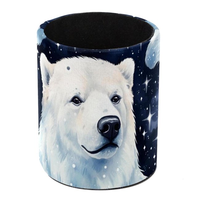 1 Pack Polar Bear Watching Stars Circular Pen & Pencil Holder Durable