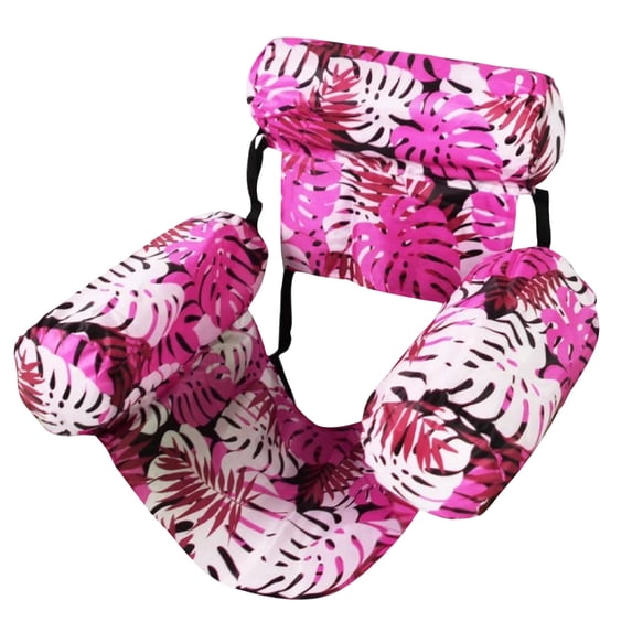 1 Pack Pool Floats Chairs Adult Inflatable Fabric Covered Pool Lounge Chairs Adjustable Summer Hammock Water Floating Chair Party Swimming Float for Water Pink